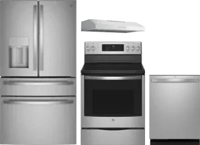 4 Piece Package Includes Refrigerator, Range, Hood And Dishwasher
